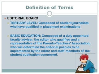 Campus journalism act of 1991 Slide 8