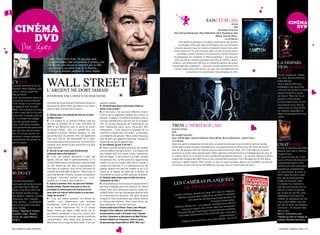 sanCTUm (3d)                                                                      CInéMa
  CInéMa
                                                                                                                                                                                                                  action
                                                                                                                                                                                                                    usa                                                      dvd
                                                                                                                                                                                                   de alister grierson
                                                                                                                                                     avec richard roxburgh, rhys Wakefield, alice parkinson, dan


     dvd                                                                                                                                                                                         Wyllie, ioan gruffud…
                                                                                                                                                                                                           le 23 février
                                                                                                                                                          Une bande de plongeurs en pleine exploration des grottes

         Par J.Guez                                                                                                                                       immergées d’Esa’ala, dans le Pacifique sud, se retrouvent
                                                                                                                                                      coincés sous terre par un cyclone et doivent trouver une autre
                                                                                                                                                     sortie avant qu’il ne soit trop tard, dans un lieu où toute erreur
                                                                                                                                                         est fatale. James Cameron à la production, Alister Grierson
                                                                                                                                                     (le réalisateur de « Kokoda, le 39ème bataillon », l’un des plus
                                     wall street, new York, 20 ans plus tard.                                                                         gros succès du cinéma australien) derrière la caméra, de bon
                                     Gordon Gekko, une soixantaine d’années, sort                                                                   acteurs, une réalisation efficace au suspense parfois éprouvant                                            la disPaRi-
                                     de prison sans un sou et apprend que sa fille
                                     est fiancée à un jeune loup de la finance...
                                                                                                                                                   (claustrophobes s’abstenir)... Sanctum remplit parfaitement son
                                                                                                                                                     contrat. Notez que John Garvin, qui joue Jim, est également le
                                                                                                                                                                                                                                                               tion d’alICe
                                     les vieux démons guettent le vieux requin.                                                                                    scénariste et le coordinateur des plongées du film.                                         Creed
                                                                                                                                                                                                                                                               Thriller anglais de J Blake-



                                   Wall stReet
                                                                                                                                                                                                                                                               son, avec Gemma Arterton,
                                                                                                                                                                                                                                                               Eddie Marsan
cyrUs                                                                                                                                                                                                                                                          Deux malfrats efficaces
Comédie américaine de Jay
                                                                                                                                                                                                                                                               kidnappent une jeune fille
Duplass, Mark Duplass, avec
John C. Reilly, Jonah Hill,        l’aRgent ne doRt jaMais                                                                                                                                                                                                     riche afin de recevoir un beau
                                                                                                                                                                                                                                                               paquet d’argent en guise
Marisa Tomei
John, anciennement divorcé,
                                   IntervIew exclusIve d’OlIver stOne                                                                                                                                                                                          de rançon. Mais rien ne se
                                                                                                                                                                                                                                                               passera comme prévu...
a cessé de croire à l’Amour.
                                   Interview exclusive du grand réalisateur plusieurs      question valable.                                                                                                                                                   Ecriture ingénieuse, ce huit-
C’est lorsqu’il n’y croit plus
                                   fois oscarisé, Oliver Stone, qui signe ici son retour   Q : on dirait que nous n’avons pas retenu la                                                                                                                        clos prenant nous tient en
qu’apparait enfin la belle
                                   gagnant dans l’univers de la finance.                   leçon, n’est-ce pas ?                                                                                                                                               haleine tout au long du film.
Molly. Tout irait pour le mieux
                                                                                           R : A mon avis, c’est une leçon difficile à retenir.                                                                                                                On regrette cependant un
si elle n’avait pas un fils prêt
                                   Q : Quand avez-vous décidé de tourner la suite          C’est ce qu’ils appellent l’avidité, plus l’envie, la                                                                                                               début inexplicablement trop
à tout pour la garder près de
                                   de Wall Street ?                                        jalousie. Tu gagnes 15 millions de dollars mais tu                                                                                                                  violent.
lui. Le combat est engagé !
Loin des grosses produc-           R : J’ai d’abord lu un scénario d’Allan Loeb qui        n’es pas satisfait parce que ton ami lui en gagne
tions, cette petite comédie
nous présente des personna-
                                   abordait la question de la crise financière de
                                   2008 et qui démarrait avec la sortie de prison
                                                                                           100. Je connais beaucoup de millionnaires qui
                                                                                           sont malheureux parce qu’ils aimeraient être            tRon l’HérITage (3d)
                                   de Gordon Gekko : cela m’a semblé être une              milliardaires... C’est toujours la question de se       science-fiction
ges avec des failles humai-
                                   excellente accroche. Michael Douglas, en tant           maintenir à niveau avec son voisin : ça provoque        usa
nes, et finit par toucher et
                                   que producteur du premier film, est également           un problème de jalousie. Nous avons beaucoup            de Joseph Kosinski
émouvoir, malgré quelques
                                   venu vers moi en me demandant de le faire.              trop de gens qui gagnent beaucoup d’argent et           avec Jeff bridges, garrett Hedlund, olivia Wilde, bruce boxleitner, James Frain…
mouvements de caméra un
                                   Nous avons beaucoup travaillé sur le scénario en        beaucoup trop qui en gagnent peu...                     le 9 février
peu brusques.
                                   essayant de le rendre le plus pertinent et le plus      Q : en résumé, qu’est-il arrivé ?                       Vingt ans après la disparition de son père, un jeune homme part à sa recherche dans le monde
                                                                                                                                                   virtuel dans lequel son père avait déjà vécu une grande aventure 28 ans plus tôt. Suite directe de
                                                                                                                                                                                                                                                               chatroom
                                   actuel possible.                                        R : Nous sommes tombés amoureux de l’avidité,                                                                                                                       Thriller britannique de Hideo
                                   Q : Qu’est-ce qui vous a particulièrement               comme Gekko le dit dans le film : ‘J’ai toujours dit    Tron où, 28 ans plus tard, les mêmes acteurs reprennent leurs rôles, Tron l’héritage est un grand           Nakata, avec Aaron Johnson,
                                   intéressé dans cette histoire ?                         que l’avidité était une bonne chose, maintenant         spectacle où action ultra spectaculaire, effets spéciaux révolutionnaires et métaphysique (le sens et       Imogen Poots
                                   R : C’est une histoire fascinante à bien des            elle est légale’. C’est vraiment ça l’idée, l’avidité   la création de la vie, la recherche de la perfection qui devient tyrannie…) se marient. Ajoutez à cela la   Un jeune homme de 17 ans
                                   égards, elle est déjà tri-générationnelle. Il y a       est devenue chic. Le film parle d’un aquarium de        magistrale musique des Daft Punk et vous comprendrez pourquoi Tron l’héritage est LE film évène-            ouvre un forum de discussion
                                   Gordon Gekko dans la soixantaine, le personnage         requins où tout le monde trahit tout le monde, y        ment de ce début d’année. Petit conseil : si vous en avez l’occasion, allez le voir en IMAX, car près de    (matérialisée dans le film
                                   de Josh Brolin qui est dans la quarantaine et           compris les femmes. Il y a relativement peu de          40 minutes du film sont au format IMAX pur. De quoi vous en mettre plein les yeux !                         comme une vraie pièce dans
                                   Shia dans la vingtaine. Vous verrez comment ils         loyauté. Quand vous avez de l’argent en jeu à ce                                                                                                                    laquelle les protagonistes
                                   essaient de se partager le gâteau... Mais aussi, et     niveau-là, la loyauté est jetée par la fenêtre. Et                                                                                                                  se rencontrent). Au total ce
Rudo et                            sans trop dévoiler l’histoire, on pose une question     l’honnêteté est aussi souvent jetée par la fenêtre.                                                                                                                 sont 5 ados qui vont y vider
CUrsI                              intrigante : comment Gordon, en tant qu’ex-             Q : Quelles idées aviez-vous en tête lors de la                                                                                                                     leur sac de traumatismes,
                                                                                                                                                                  lanQuées
                                                                                                                                                     les caMéRas P damIeNs
Comédie dramatique                 taulard, va-t-il revenir dans la partie ?               réalisation du film ?                                                                                                                                               d’idées et d’envies. Mais


                                                                                                                                                         de FraNçoIs
mexicaine de Carlos Cuaron         Q : après le premier film, les gens ont idolâtré        R : Je souhaitais qu’il soit amusant, passionnant et                                                                                                                le créateur du chatroom a
, avec Gael García Bernal,         Gordon Gekko. Pensez-vous que ce film va                pas trop compliqué pour être compris. En même                                                                                                                       une idée précise derrière la
Diego Luna Deux frères fan         provoquer le même genre de réaction ou les              temps, nous nous adressons aussi au noyau dur                                                                                                                       tête et va mener le groupe
                                                                                                                                                                                                                     orie
                                   gens sont-ils trop en colère après la crise pour        de Wall Street, ceux qui connaissent déjà les lieux                                                  2011 dans la catég
de football veulent à tous                                                                                                                                                nominé aux César                      réalisant
                                                                                                                                                                                                                                                               par le bout du nez.Par cette
                                   réagir de la sorte ?                                    et comprennent le business. Ces gens seraient             L’acteur comique                      té sa carrière en
prix devenir célèbres. Société                                                                                                                                               rôle» a débu                                                                      adaptation d’une pièce de
                                   R : C’est une bonne question. En dehors de              choqués si nous ne prenions pas cela au sérieux              «Meilleur second                hées sous le pseu
                                                                                                                                                                                                              donyme de
                                                                                                                                                                                                                                                               théâtre, le réalisateur de The
mexicaine, foot, chanson,                                                                                                                                            des caméras cac
rires, larmes... La célébrité      l’avidité, c’est évidemment une situation               et n’étions pas réalistes. Donc, nous visons ces                                                   «Françoi  s l’embrouille».                                       ring et Dark Water nous fait
                                                                                                                                                                                                          nt pour décrire
aura un prix pour nos deux         scandaleuse, mais je pense qu’on peut rire              deux catégories. C’est cela notre but.                                                    adjectifs manque                                                          part de sa vision des dangers
                                                                                                                                                      Hilarant,   décalé, fou... Les                             abulaire.
amis. Sympa.                       de ce monde relativement fou. A un certain              Drame américain d’oliver Stone, avec Michael                                          le mot ‘lim ite’ dans son voc                                                 d’internet... Et cela fait froid
                                                                                                                                                             celui qui n’a pas                      chements extrêm
                                                                                                                                                                                                                        es,
bonus : Making of, scènes          degré, l’esprit qui règne à Wall Street est un          Douglas, Shia labeouf, Josh brolinbonus :                                           dans leurs retran                                                               dans le dos.
                                                                                                                                                         Poussant les gens                        t ma l, pour notre plus
coupées, clips, «rudo y            peu devenu semblable à celui d’un casino. Tout          commentaires audio ; entretien avec l’équipe                                        ment là où ça fai                                                               bonus : entretiens avec
                                   cela a encouragé un mauvais type de société de          du film ; Grandeur et décadence de Wall Street ;              il sait taper exacte                            grand bonheur !                                       l’équipe du film et images de
cursi» de Juana Molina
                                                                                                                                                                                                                  de rire !)
(3’45»).                           consommation. Vous devez vous demander si               Scènes inédites et intégrales ; Dans la peau                                          uchoirs, vou  s allez pleurer...                                              plateau, bandes-annonces.
                                   Wall Street est un engin de destruction. C’est une      du personnage.Disponible en DVD / blu-ray /                        Préparez les mo


10 / CAMPUS MAG FéVRIER                                                                                                                                                                                                                                         FéVRIER CAMPUS MAG / 11
 