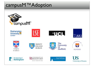 campusM™Adoption




          TRINITY
          COLLEGE
           DUBLIN
 