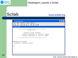 Modelagem usando o Scilab




     Scilab                   www.scilab.org




20
                                  Prof. Carlos André Dias Bezerra
 