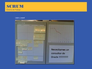 SCRUM
Entorno de Trabajo
Lápiz y papel
 