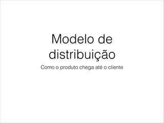 Modelo de
distribuição
Como o produto chega até o cliente

 