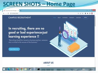 SCREEN SHOTS – Home Page
 