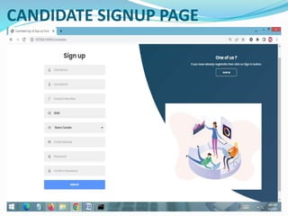 CANDIDATE SIGNUP PAGE
 