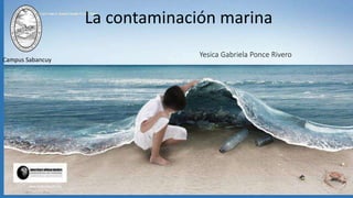 La contaminación marina
Campus Sabancuy
Yesica Gabriela Ponce Rivero
 