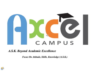 A.S.K. Beyond Academic ExcellenceA.S.K. Beyond Academic Excellence
Focus On Attitude, Skills, Knowledge (A.S.K.)Focus On Attitude, Skills, Knowledge (A.S.K.)
 