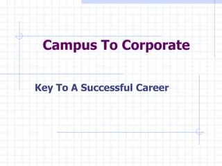 Campus To Corporate   Key To A Successful   Career 