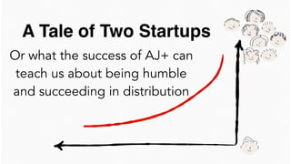 Or what the success of AJ+ can
teach us about being humble
and succeeding in distribution
A Tale of Two Startups
 