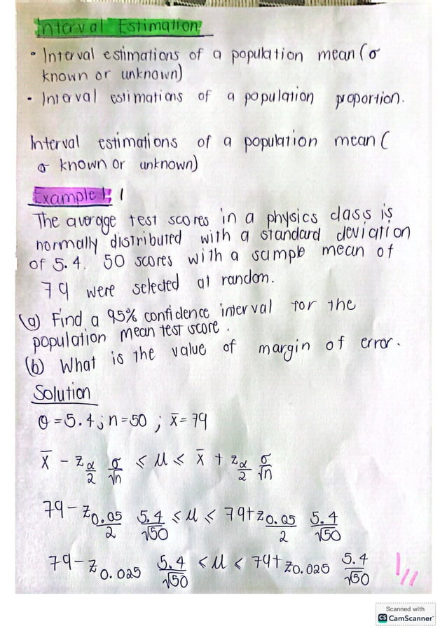 INTERVAL ESTIMATION STATISTICS NOTES .pdf