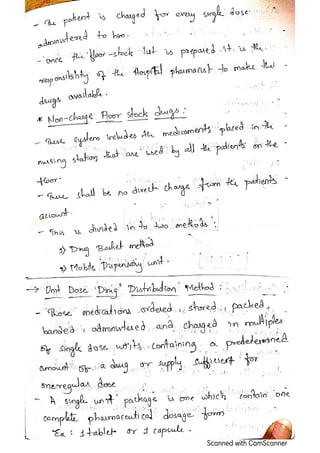 Hospital pharmacy services