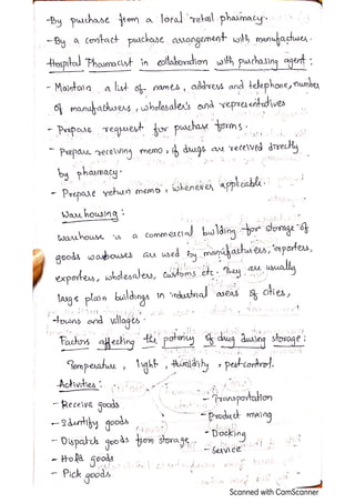 Hospital pharmacy services