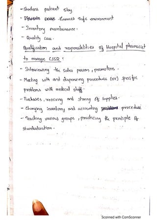 Hospital pharmacy services