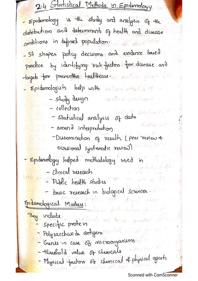 Statistical Methods In Epidemiology