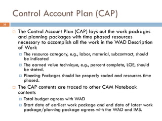 Control Account Manager Short Course | PDF