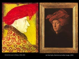 Portrait de Louis II d’Anjou, 1456-1465

Jan Van Eyck, Homme au turban rouge, 1433

 