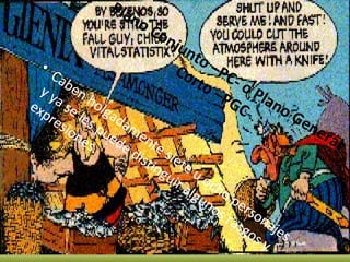 Plano Conjunto –PC- o Plano General Corto –PGC -. Caben holgadamente siete u ocho personajes y ya se les puede distinguir algunos rasgos y expresiones. 