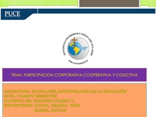 TEMA: PARTICIPACION CORPORATIVA,COOPERATIVA Y COLECTIVA
 