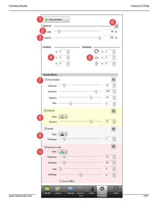 Camtasia Studio Version 8.5 Help
www.techsmith.com - 181 -
 