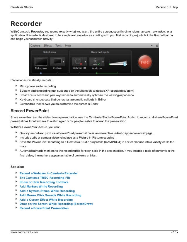 Camtasia studio 8.5_help