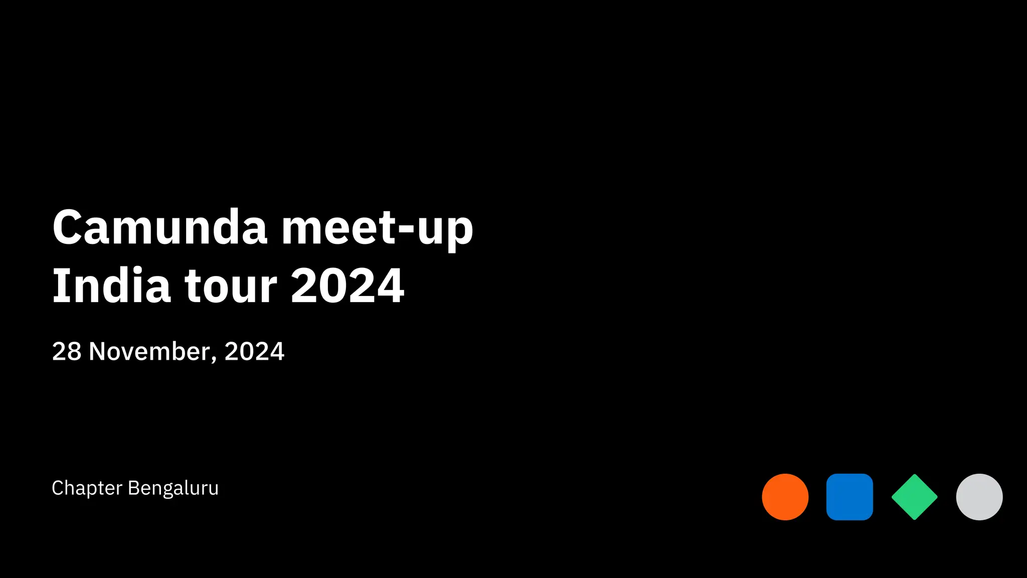 Camunda meet-up
India tour 2024
1
28 November, 2024
Chapter Bengaluru
 