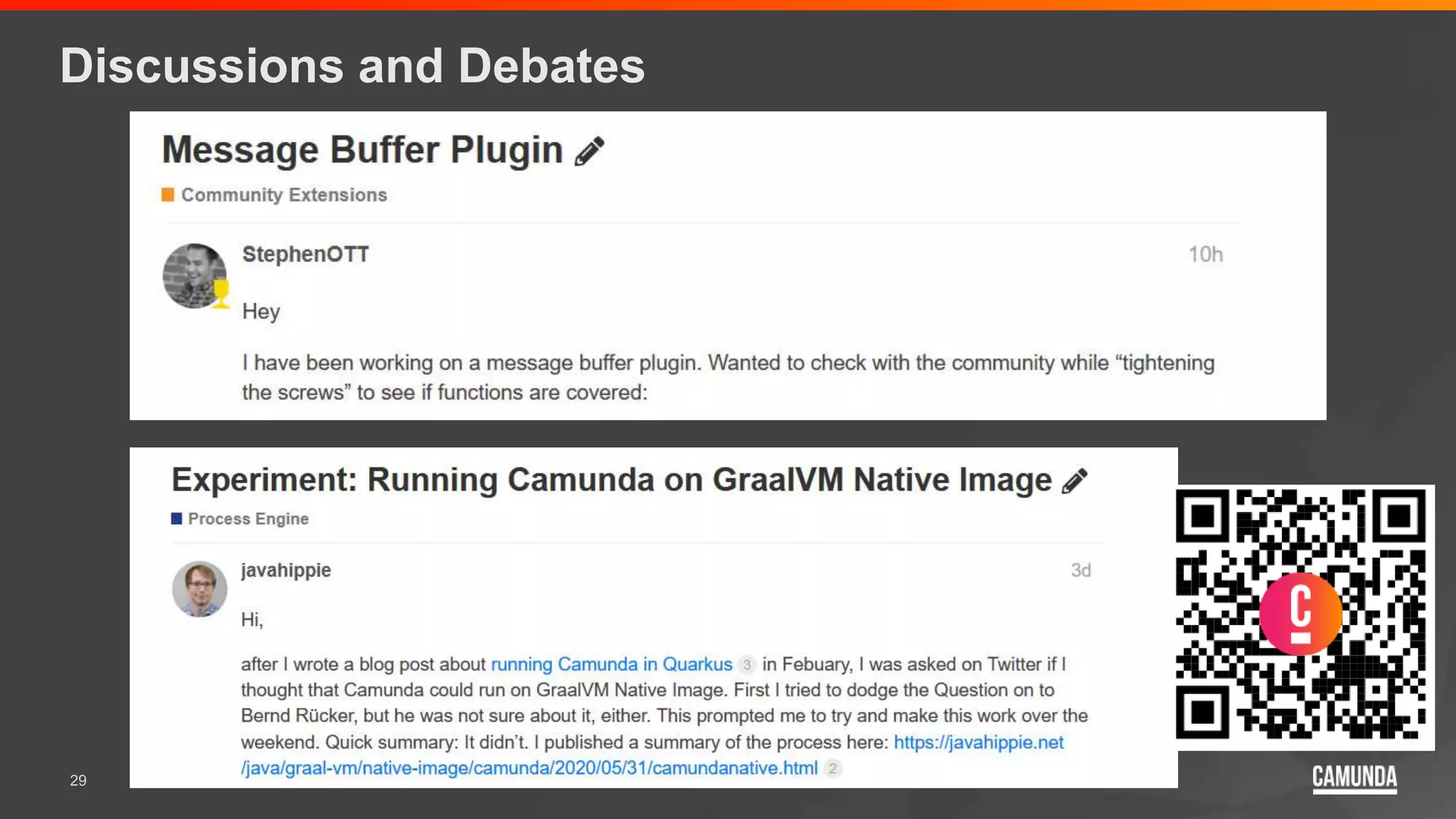 29
Discussions and Debates
 