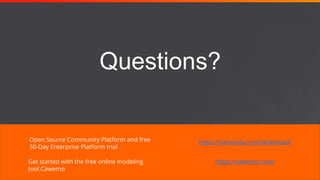 35
Questions?
Open Source Community Platform and free
30-Day Enterprise Platform trial
Get started with the free online modeling
tool Cawemo
https://cawemo.com/
https://camunda.com/download/
 