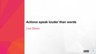 20
Actions speak louder than words
Live Demo
 