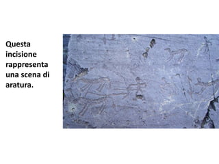 Questa
incisione
rappresenta
una scena di
aratura.
 