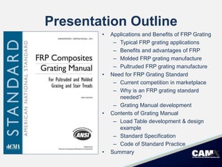 Standard Design Manual for FRP Composites Gratings | PPTX