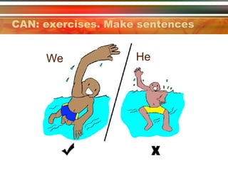 CAN: exercises. Make sentences
We
He