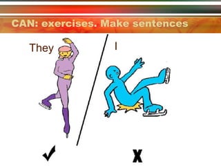 CAN: exercises. Make sentences
They
I