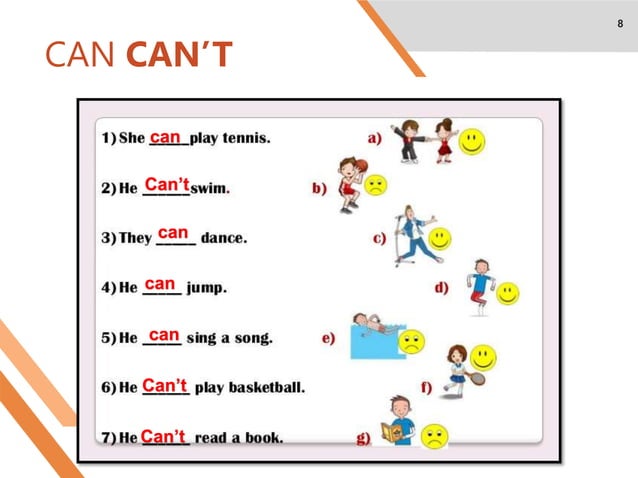 Can and Can't: Skills and Abilities | PPT