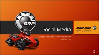 Social Media
Strategic Directions Activation Evolution
February 2016
 