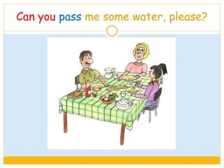 Can you pass me some water, please?