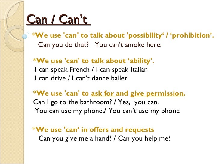 Can Can T General Rules Can Can T General Rules