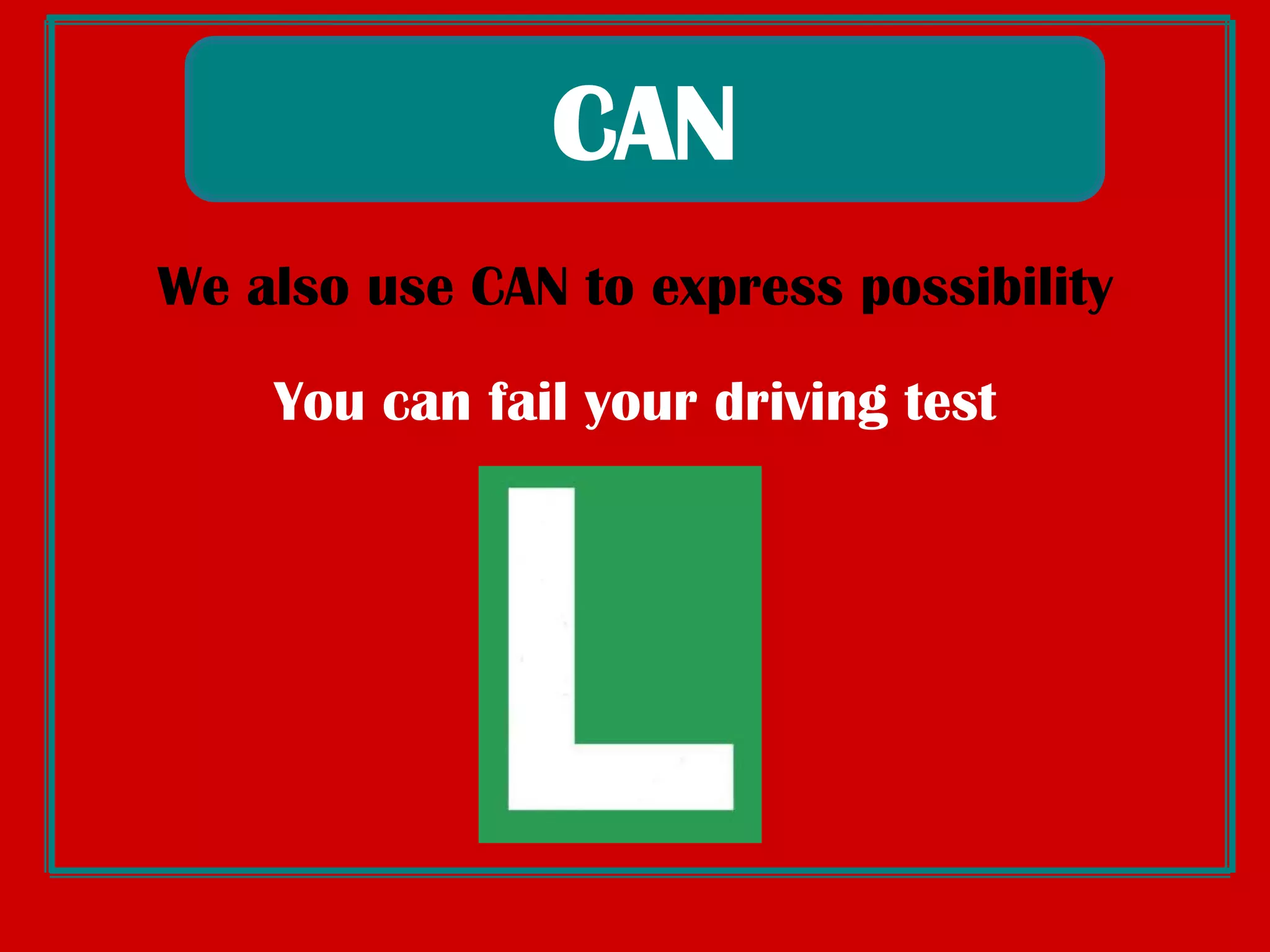 We use CAN toexpressabilityMark can swimverywellCAN