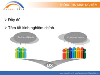 THÔNG TIN KINH NGHIỆM
 Đầy đủ
 Tóm tắt kinh nghiệm chính
 