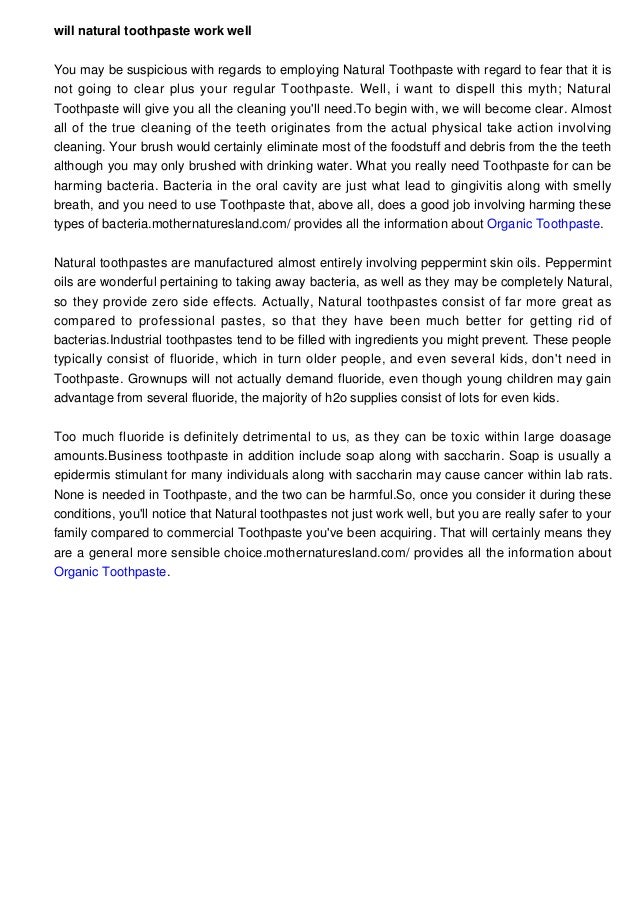 Does Natural Toothpaste Really Work