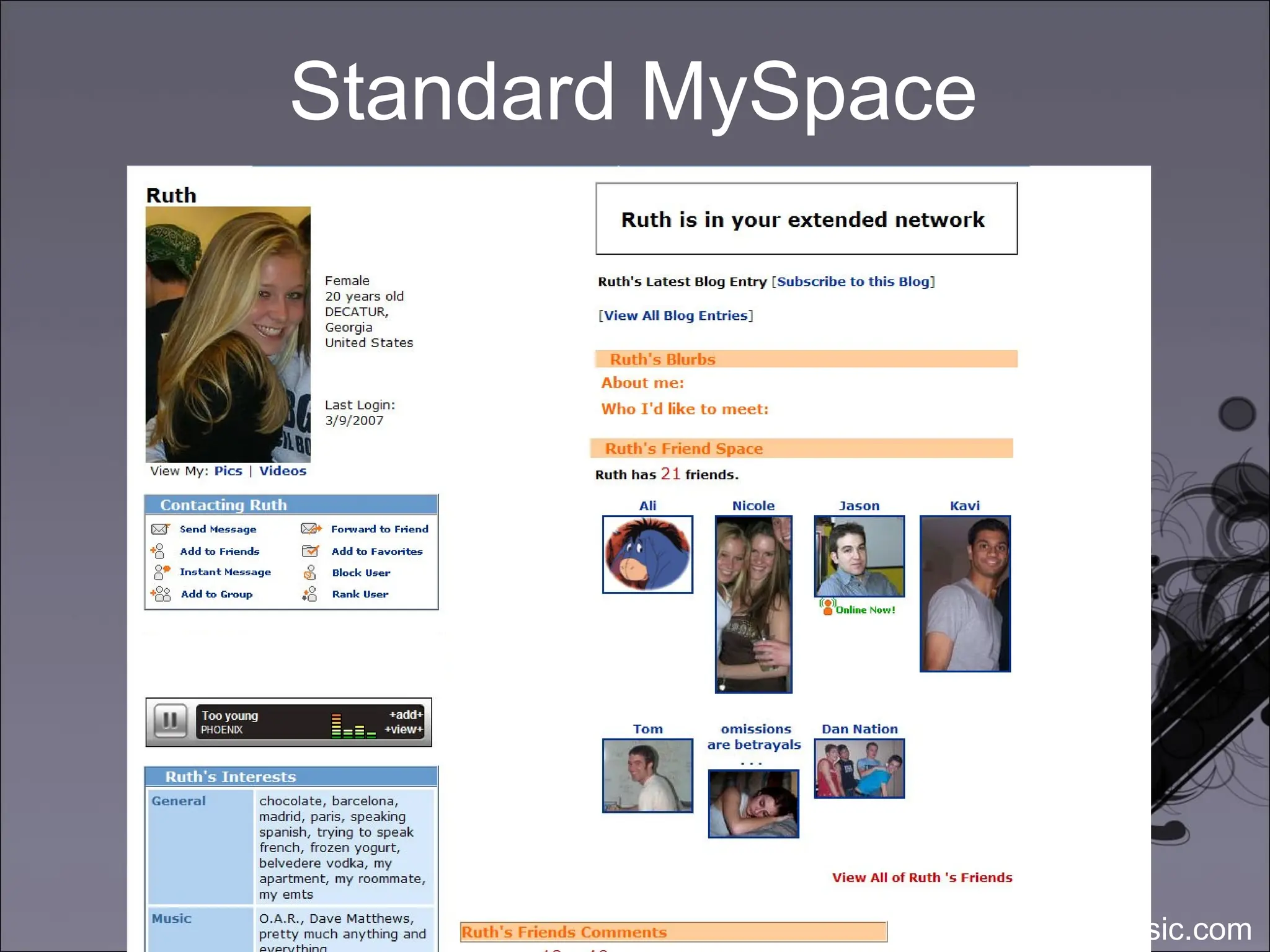 Standard MySpace 