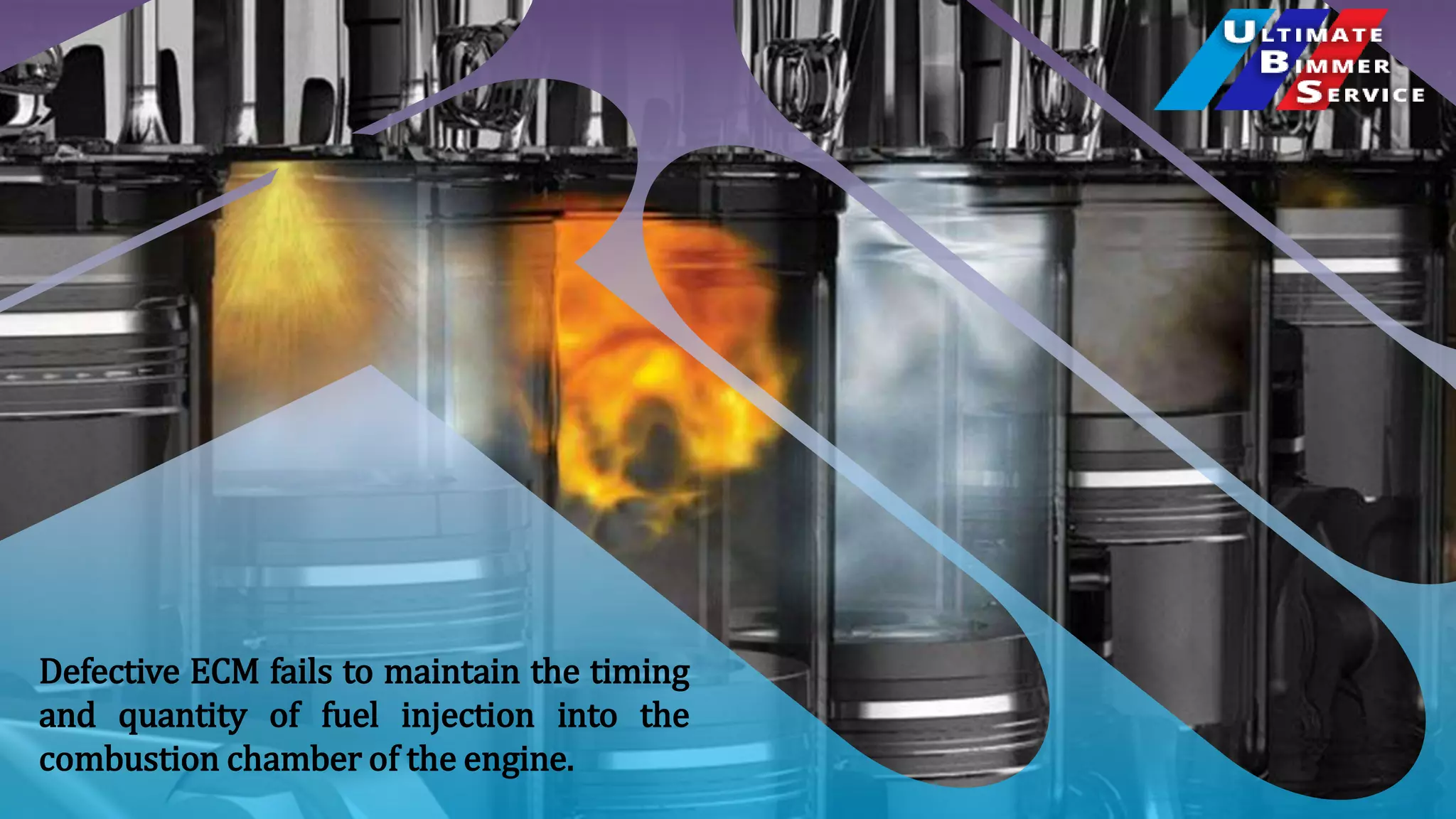 Defective ECM fails to maintain the timing
and quantity of fuel injection into the
combustion chamber of the engine.