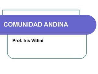 COMUNIDAD ANDINA
Prof. Iris Vittini
 