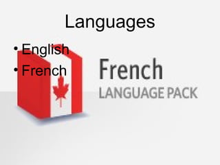 Languages
• English
• French
 