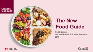 The New
Food Guide
Health Canada
Office of Nutrition Policy and Promotion
2019
 