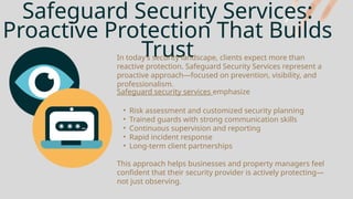 Canada Security Guard Services In toronto | PPTX