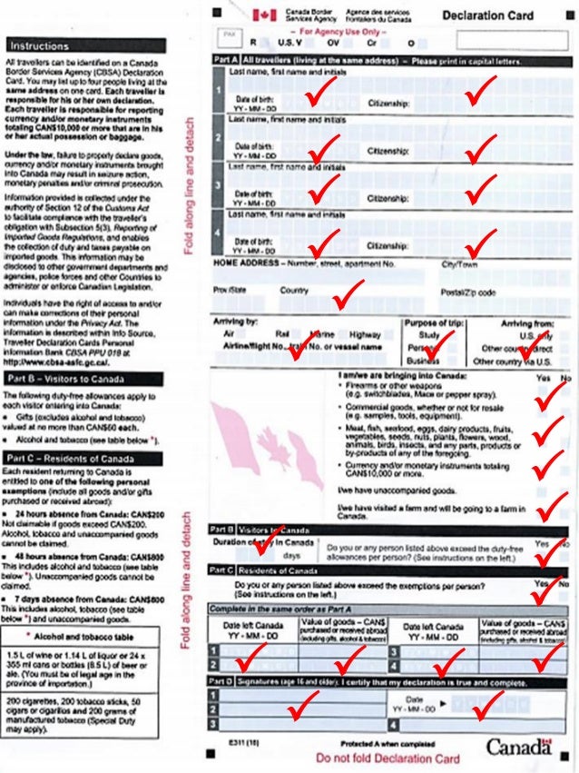 Fresh 33 Border Card For Canada
