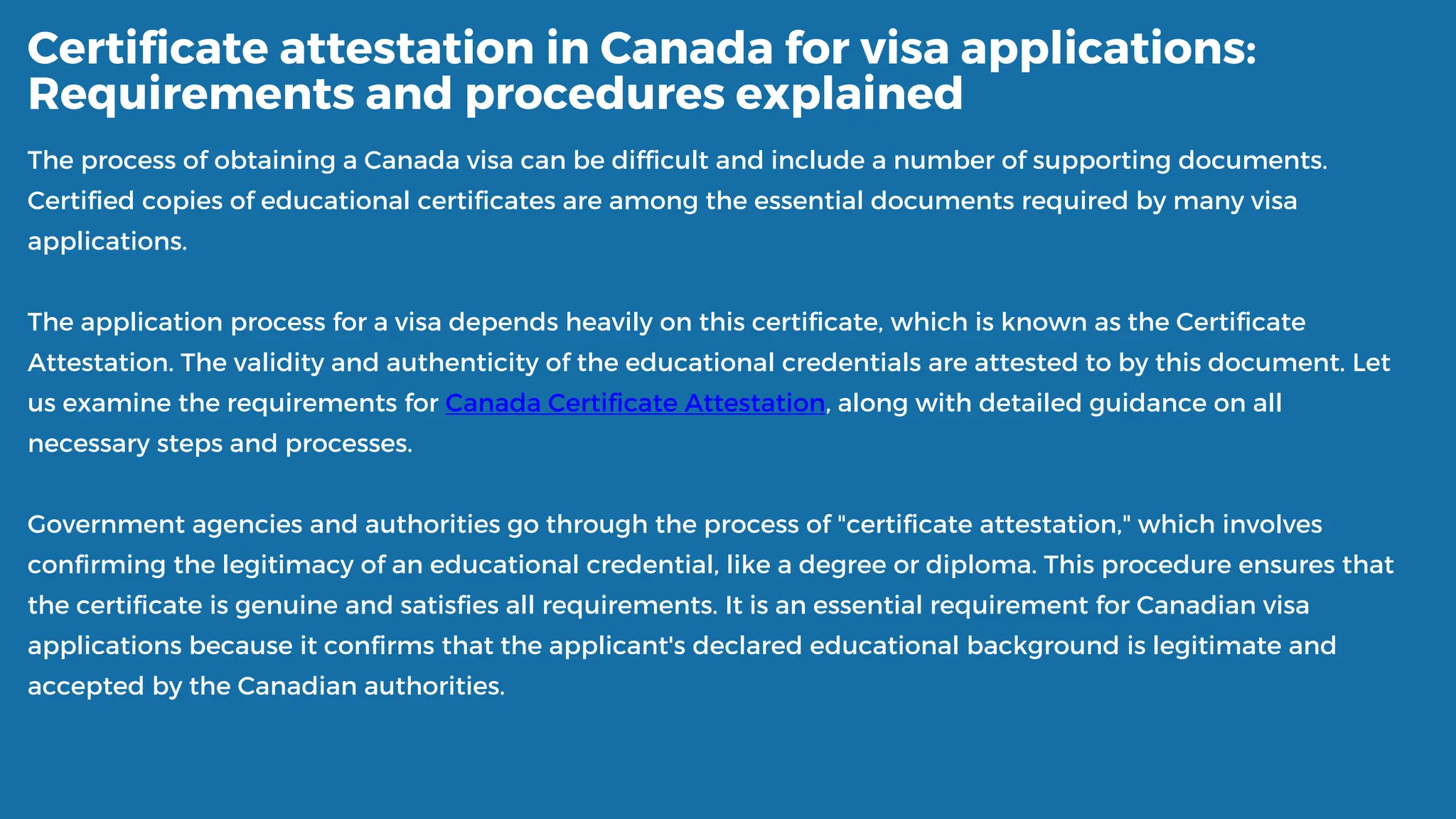 Certificate attestation in Canada for visa applications: Requirements ...