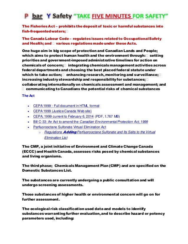 Canada chemical management plan
