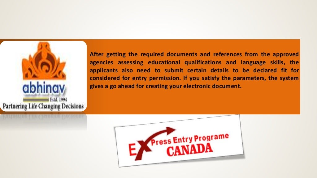 Canada express entry profile and application process