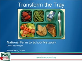 National Farm to School Network Debra Eschmeyer November 3,  2009 Transform the Tray 