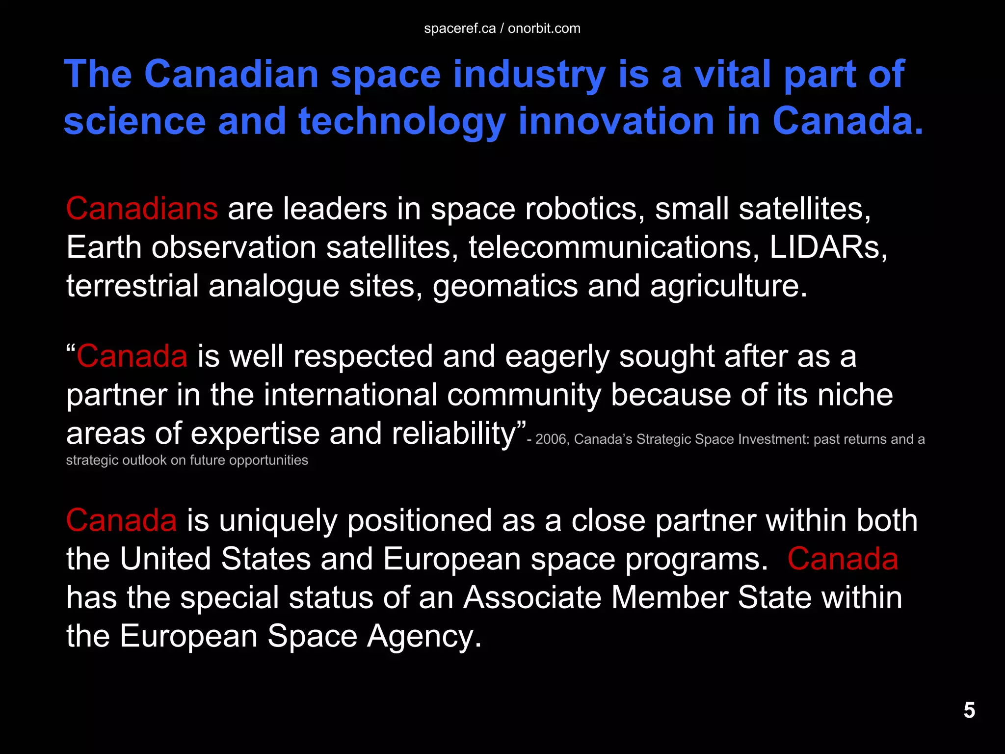 The Future of Canada in Space